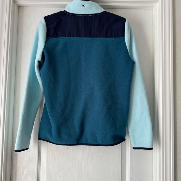 Vineyard Vines Women’s Fleece Pullover XS Teal Blue Snap Front - Picture 5 of 7